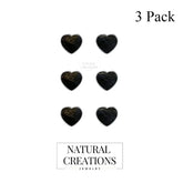 black tourmaline slice earrings